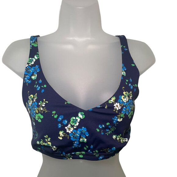 Offline by Aerie Navy Floral Medium Support Sports Bra Size M NWT Wire Free - Picture 3 of 5